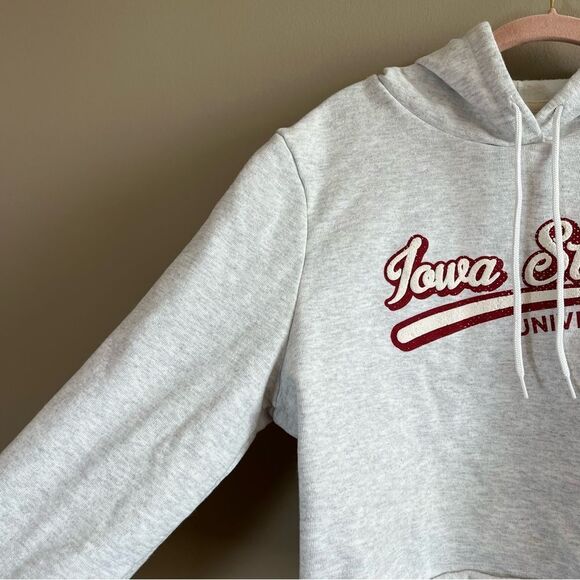 ✨ League Gray Iowa State Cropped Hoodie Medium - Picture 5 of 9